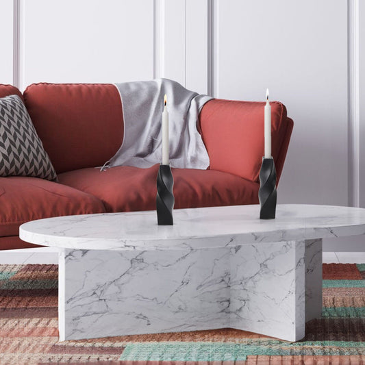 Curvy Tall Ceramic Candle Holder - Aria Home