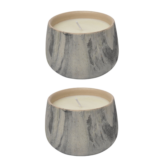 Set of 2 Wolfie 8oz Floral Candle | Holiday Gift | Ceramic Vessel | Scented Candles - Aria Home