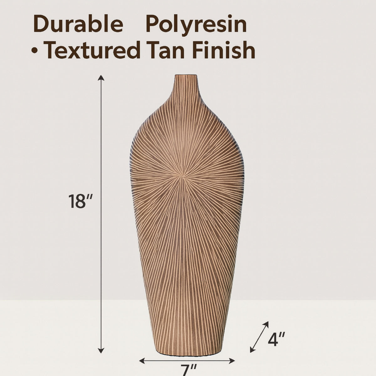 PLR204 TAN POLYRESIN VASES