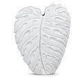 Philo Leaf 12" Textured Polyresin Decorative Vase - Brown or White Botanical Decor