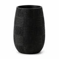 Tribal Black Textured Polyresin Planter - Modern Indoor Planter, 14" & 19"