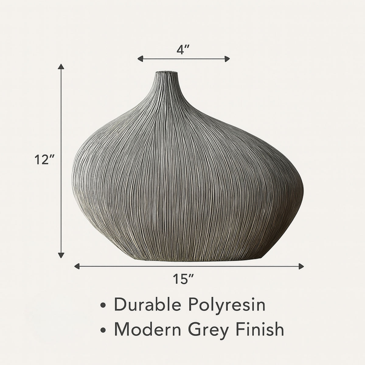 PLR200 GRAY POLYRESIN VASES