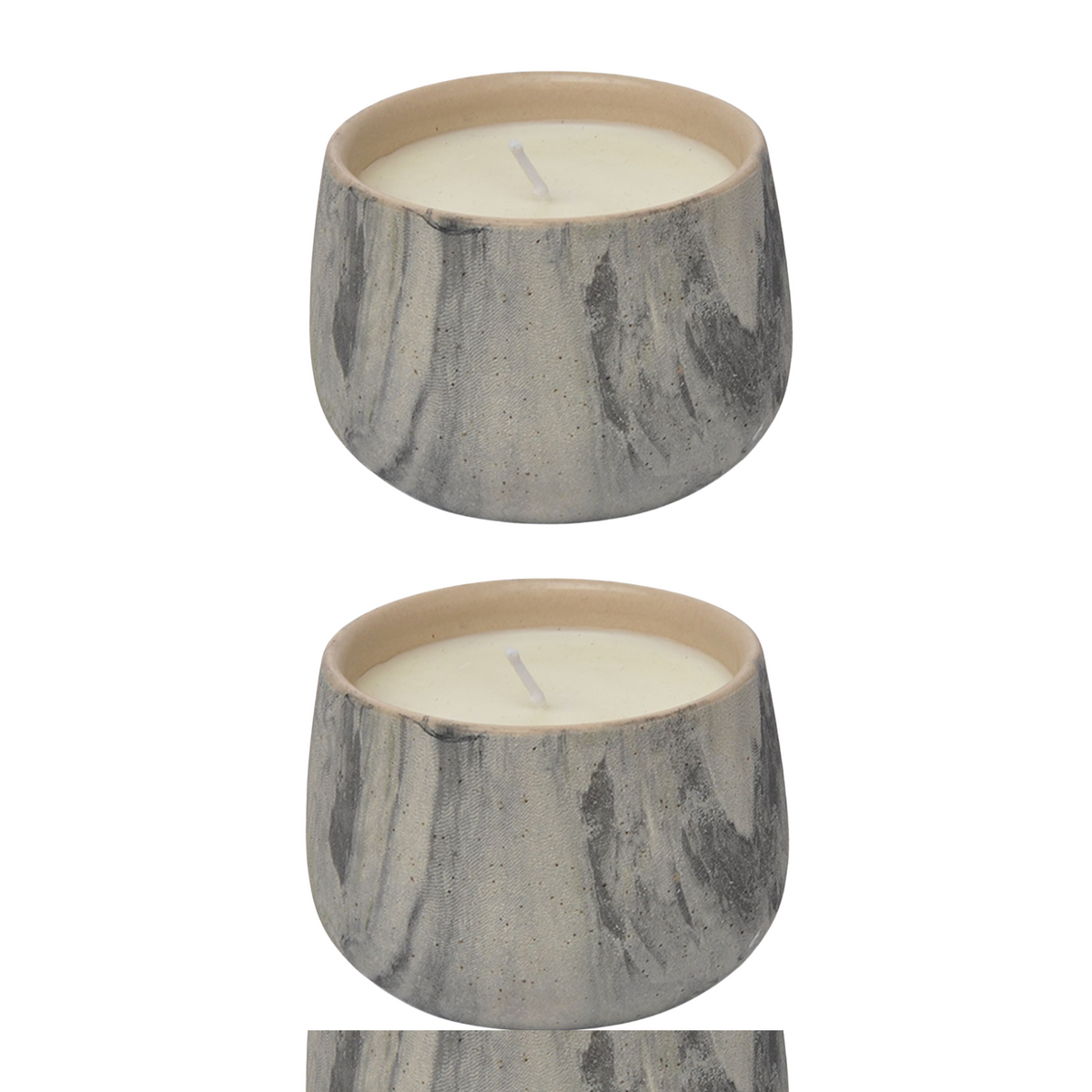 CECA281 GREY,WHITE CANDLES UNSCENTED