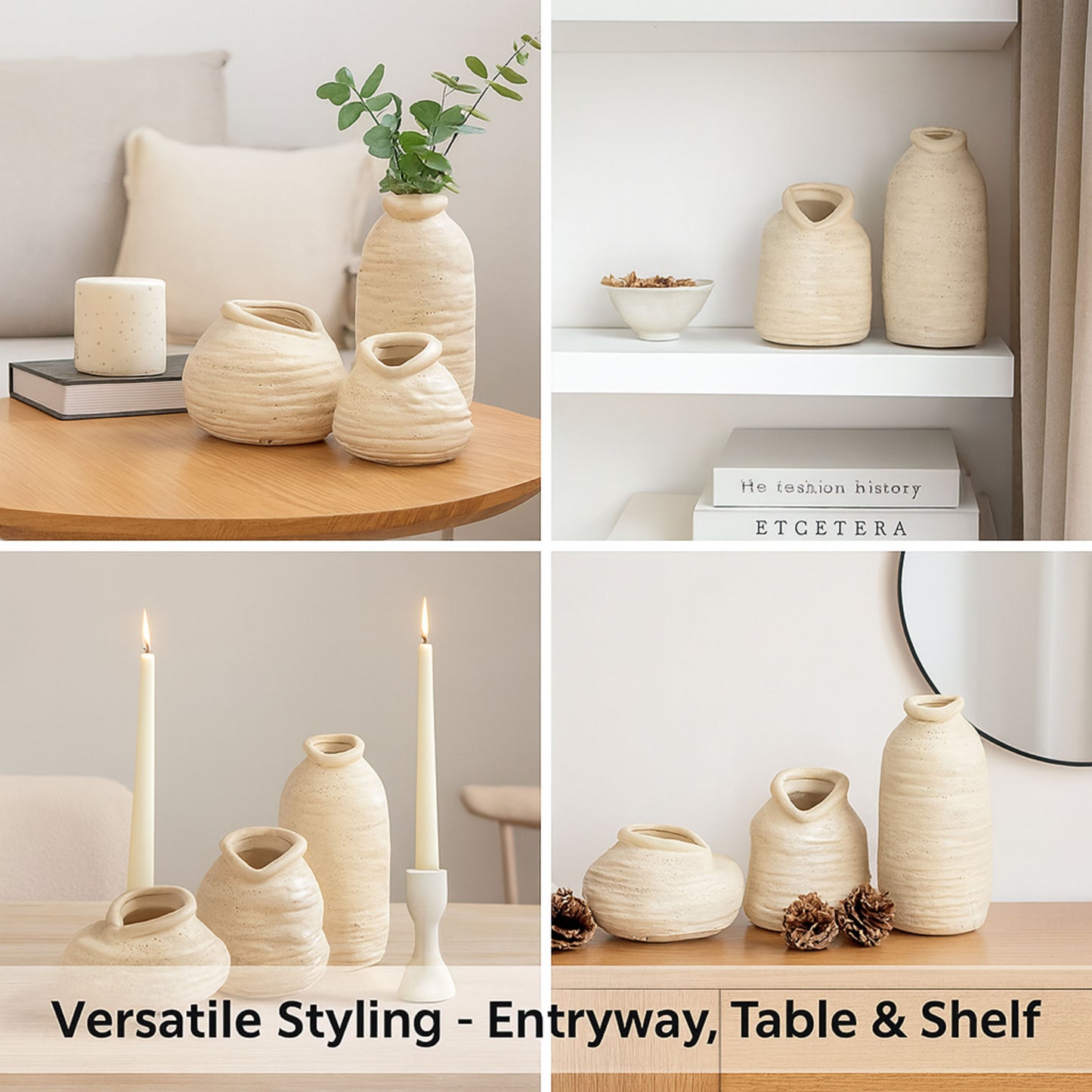 CESE330 WHITE CERAMIC VASES HOME DECOR DEALS