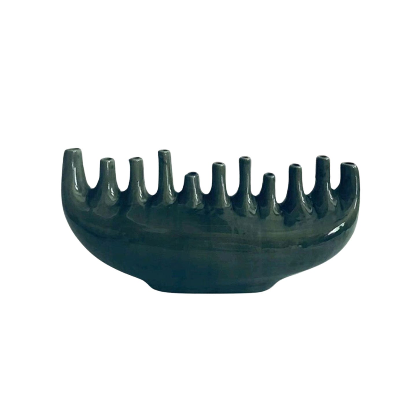 CEDC326 GREEN CANDLE HOLDERS