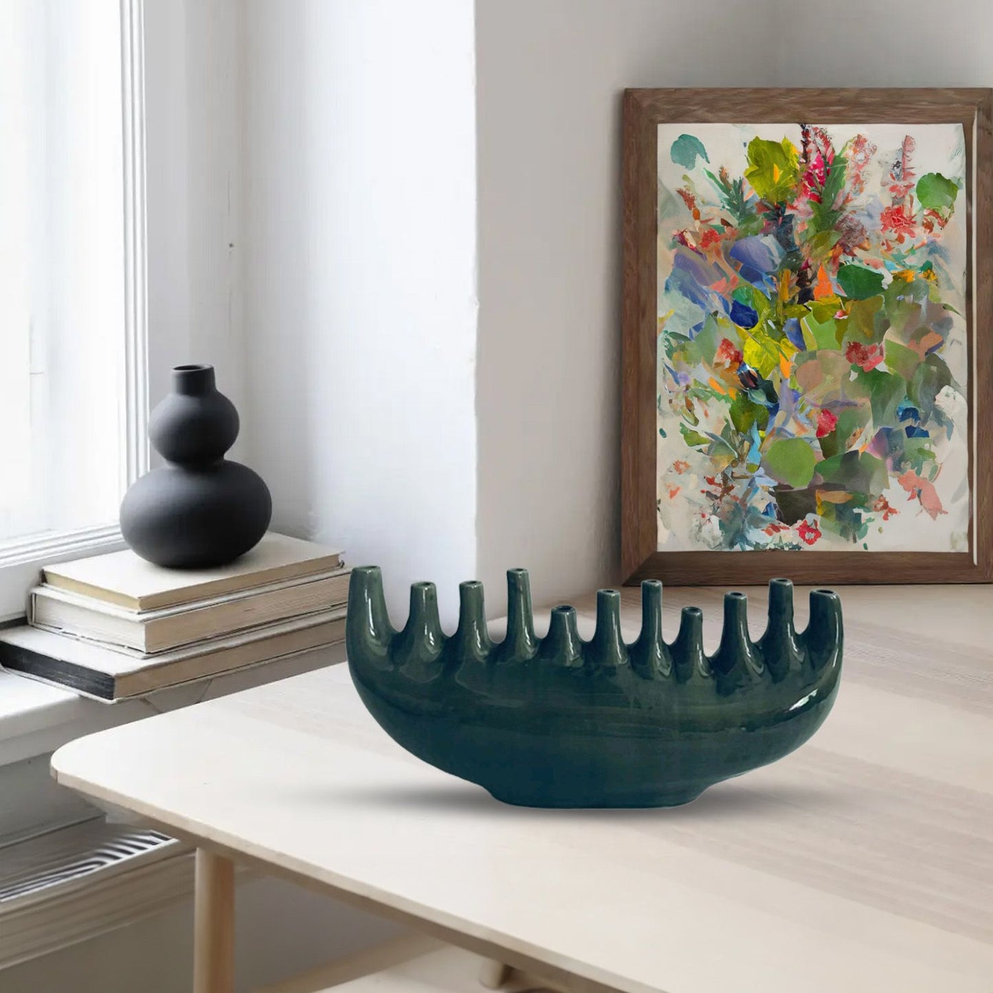 CEDC326 GREEN CANDLE HOLDERS