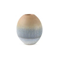 Set of 2 Oval Ceramic Vases - Gold to Blue Ombre | Coastal Boho Collection by Aria Ho
