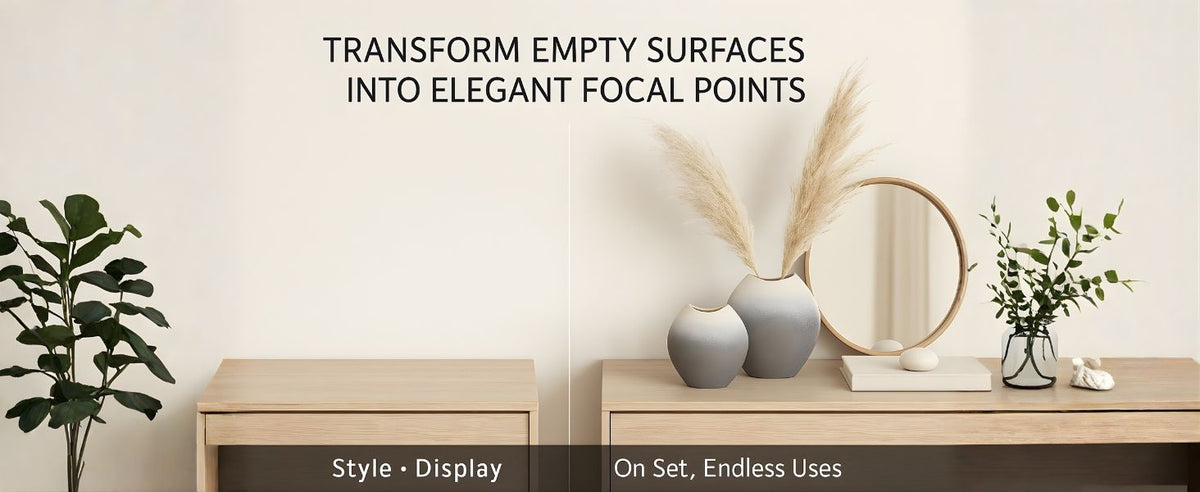 CAVA285 GREY GLAZE CERAMIC VASES HOME DECOR DEALS