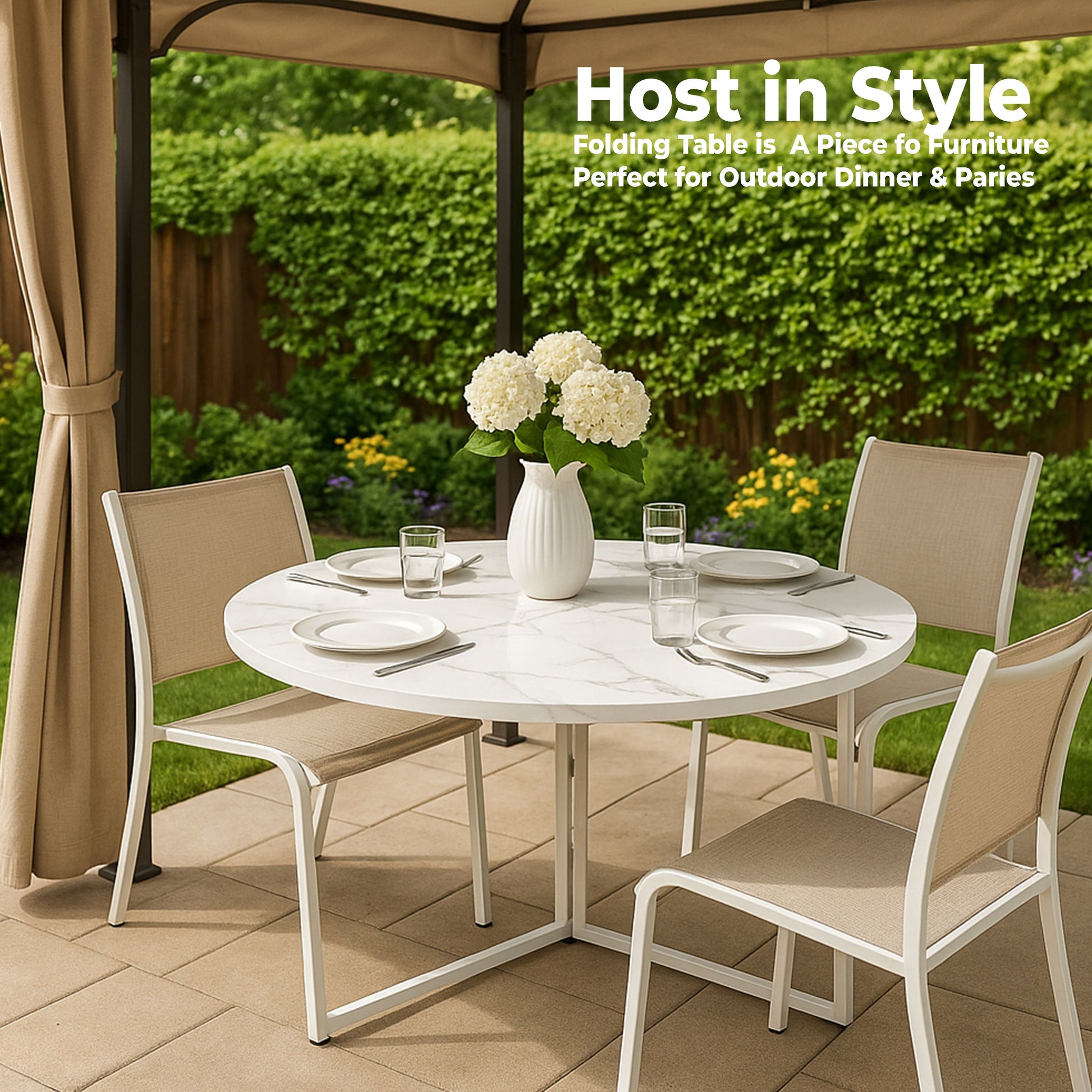 TB432M WHITE CARRERA DINING TABLE