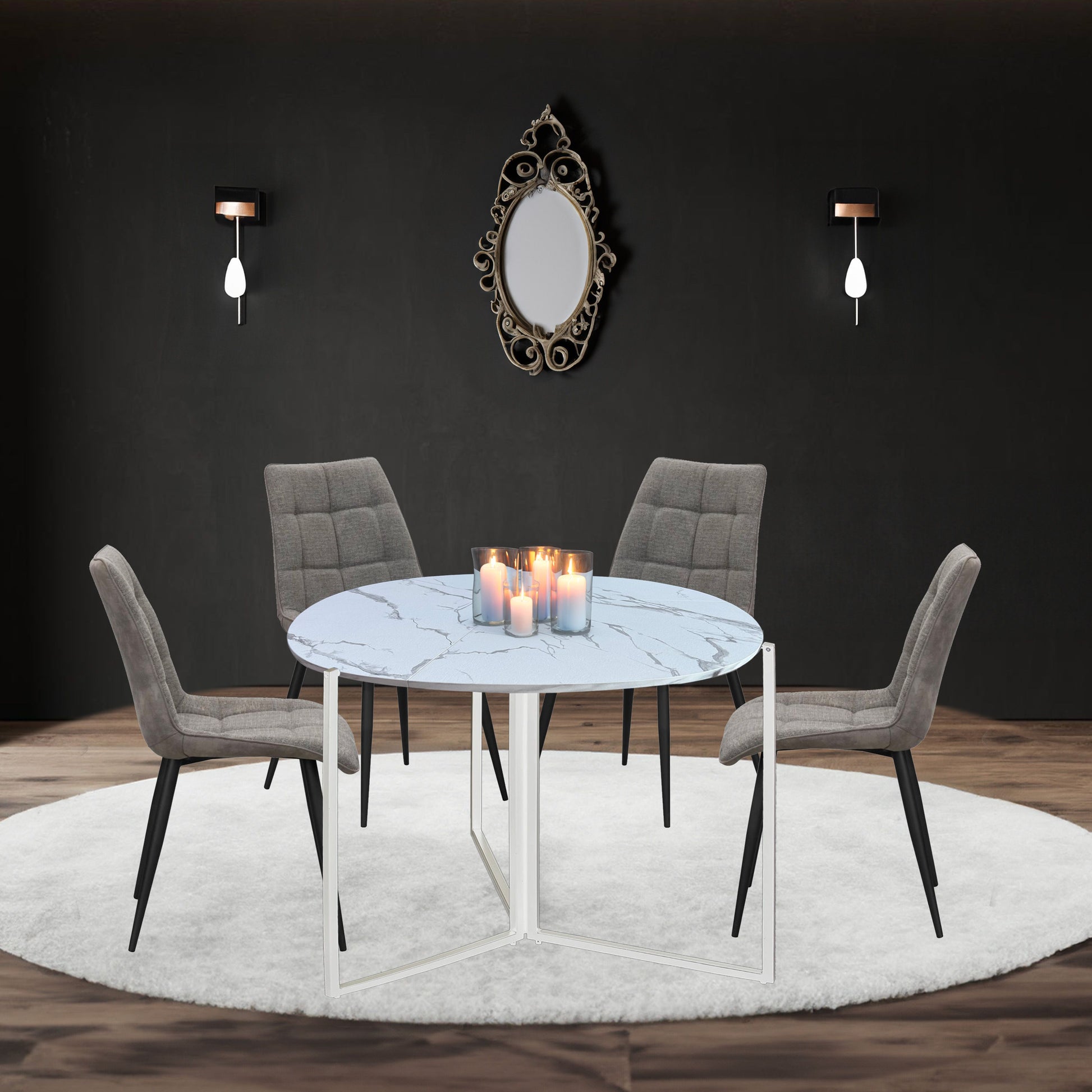 TB432M WHITE CARRERA DINING TABLE