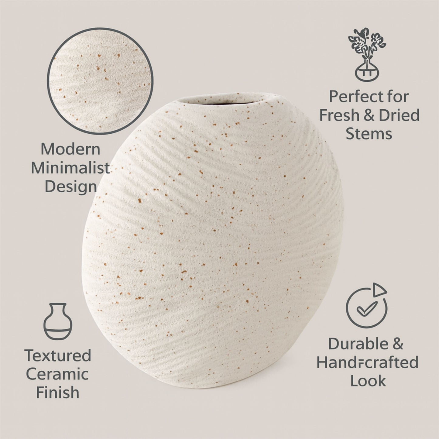 CEDE362 SPECKLED WHITE CERAMIC