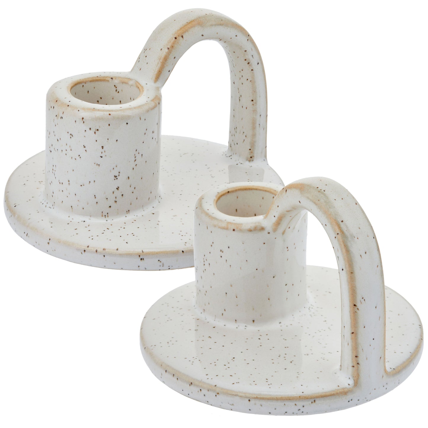 CECA364 GLAZED WHITE CANDLE HOLDERS