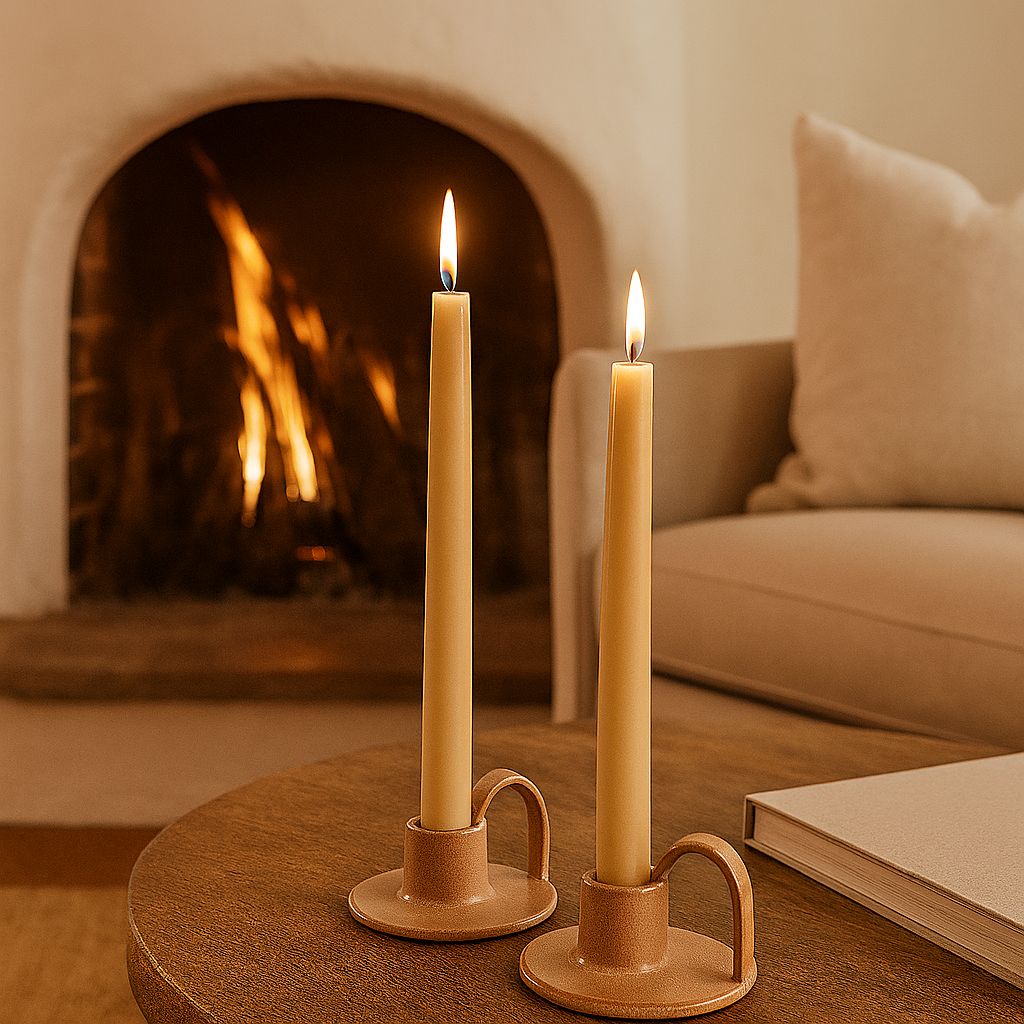 CECA364 TAN CANDLE HOLDERS