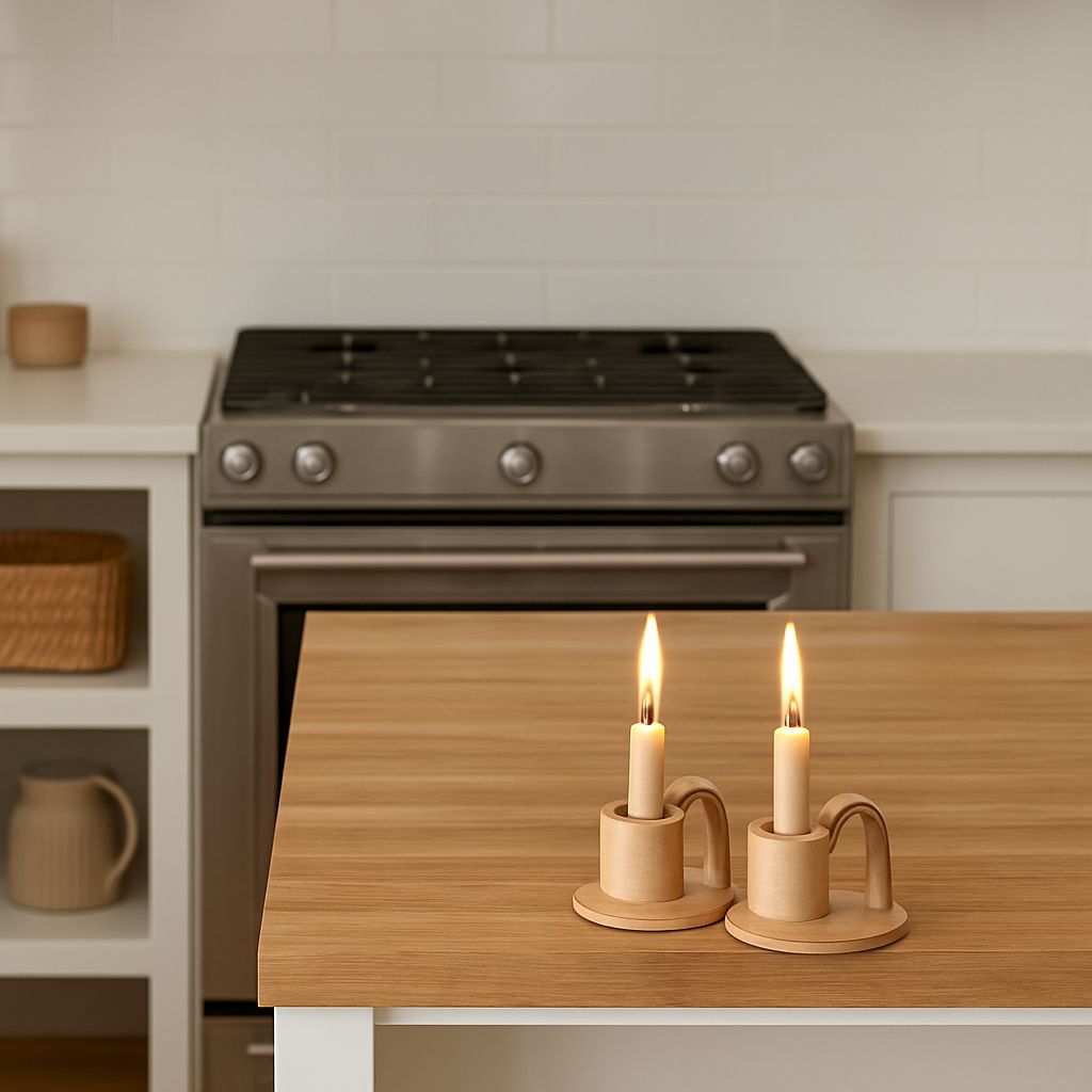 CECA364 TAN CANDLE HOLDERS