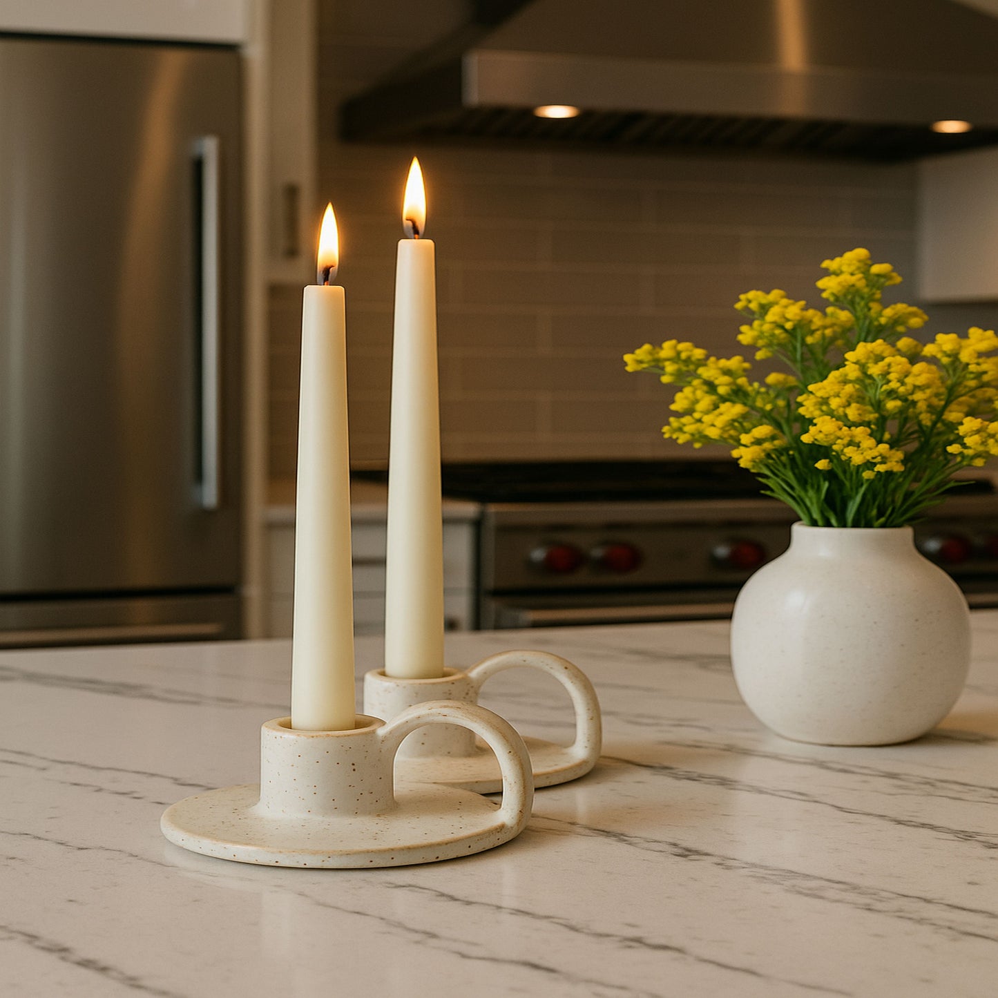 CECA364 VANILLA CANDLE HOLDERS