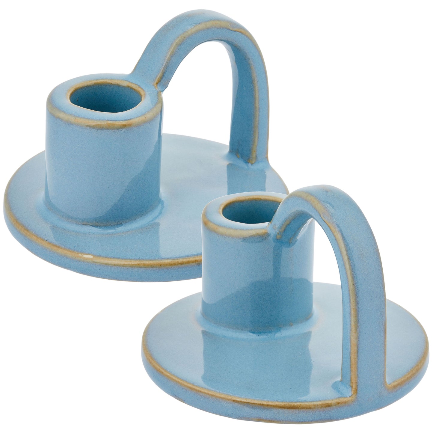 CECA364 LIGHT BLUE CANDLE HOLDERS