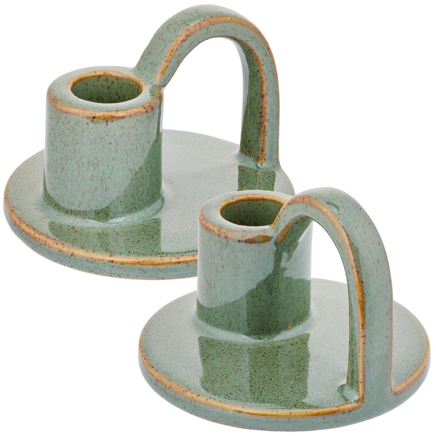 CECA364 LIGHT GREEN CANDLE HOLDERS