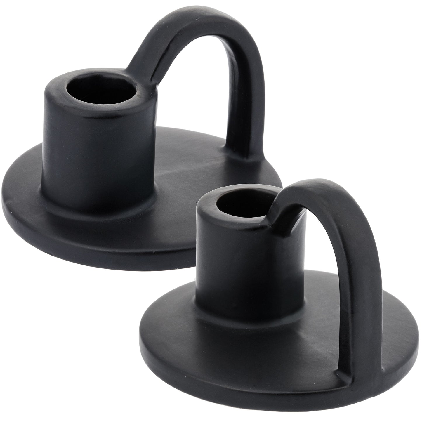 CECA364 MATT BLACK CANDLE HOLDERS