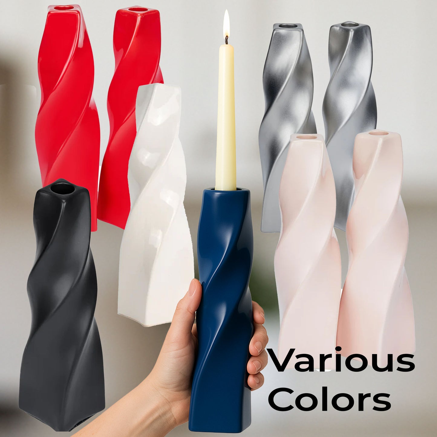 CECA371 VANILLA CANDLE HOLDERS