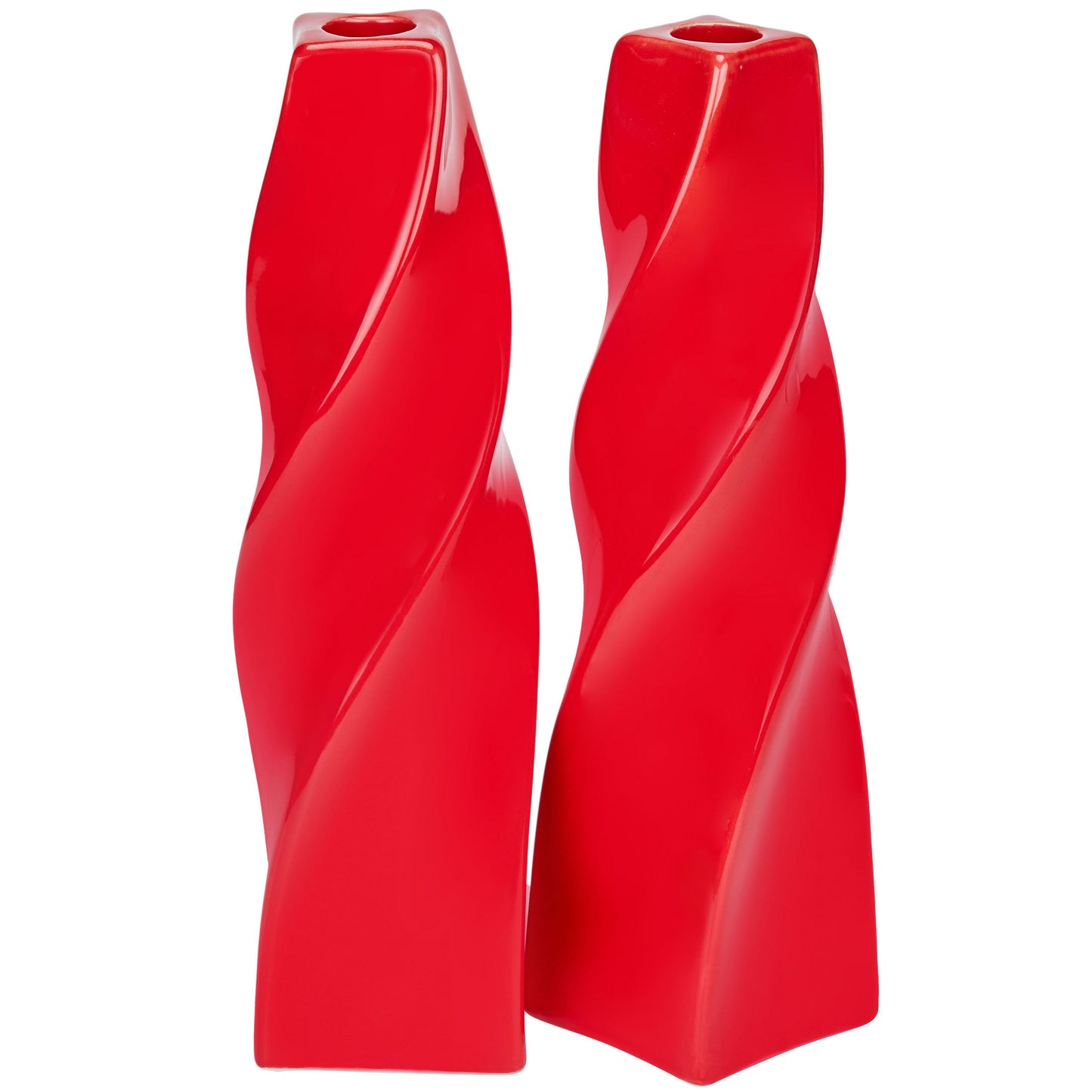 CECA371 RED CANDLE HOLDERS
