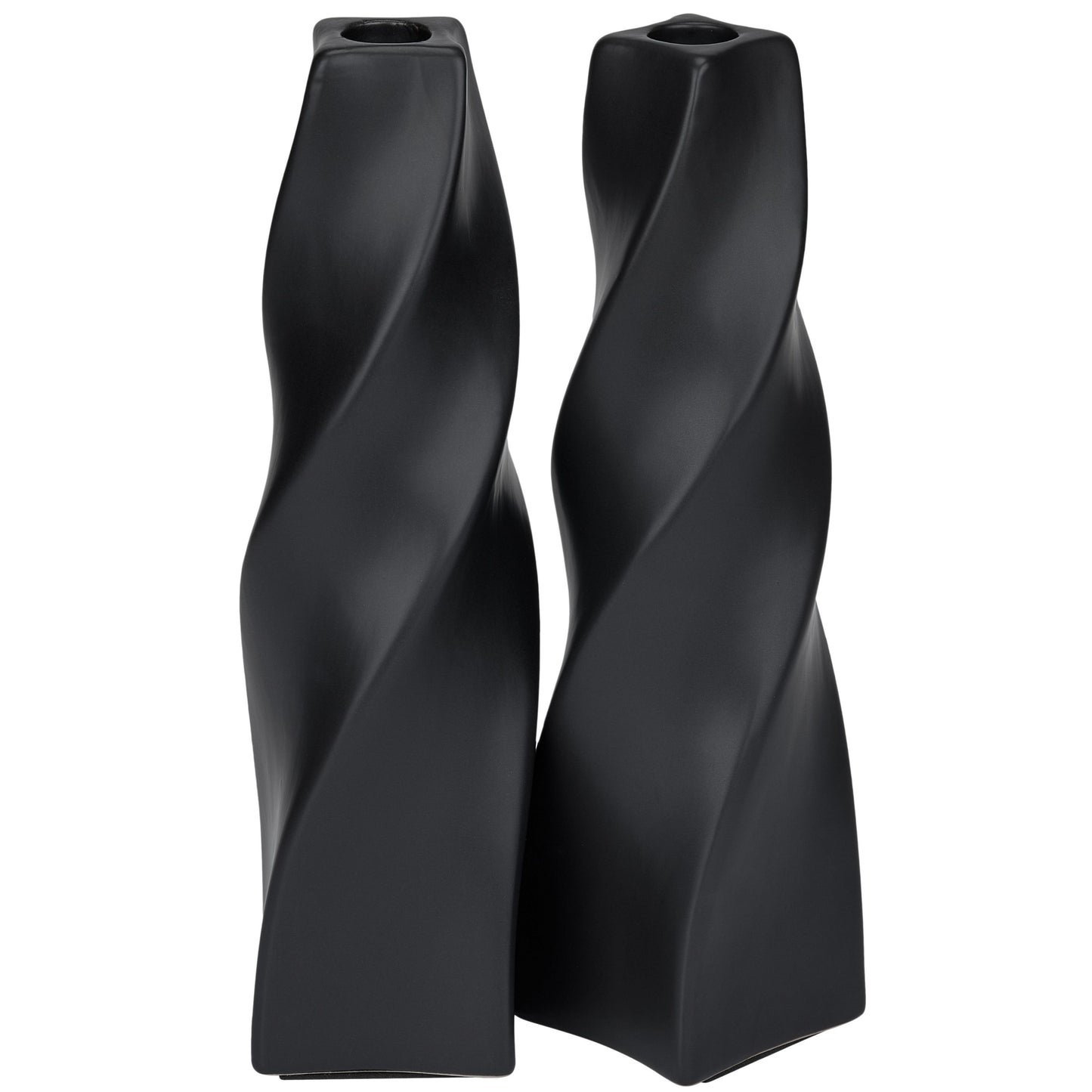 CECA371 MAT BLACK CANDLE HOLDERS