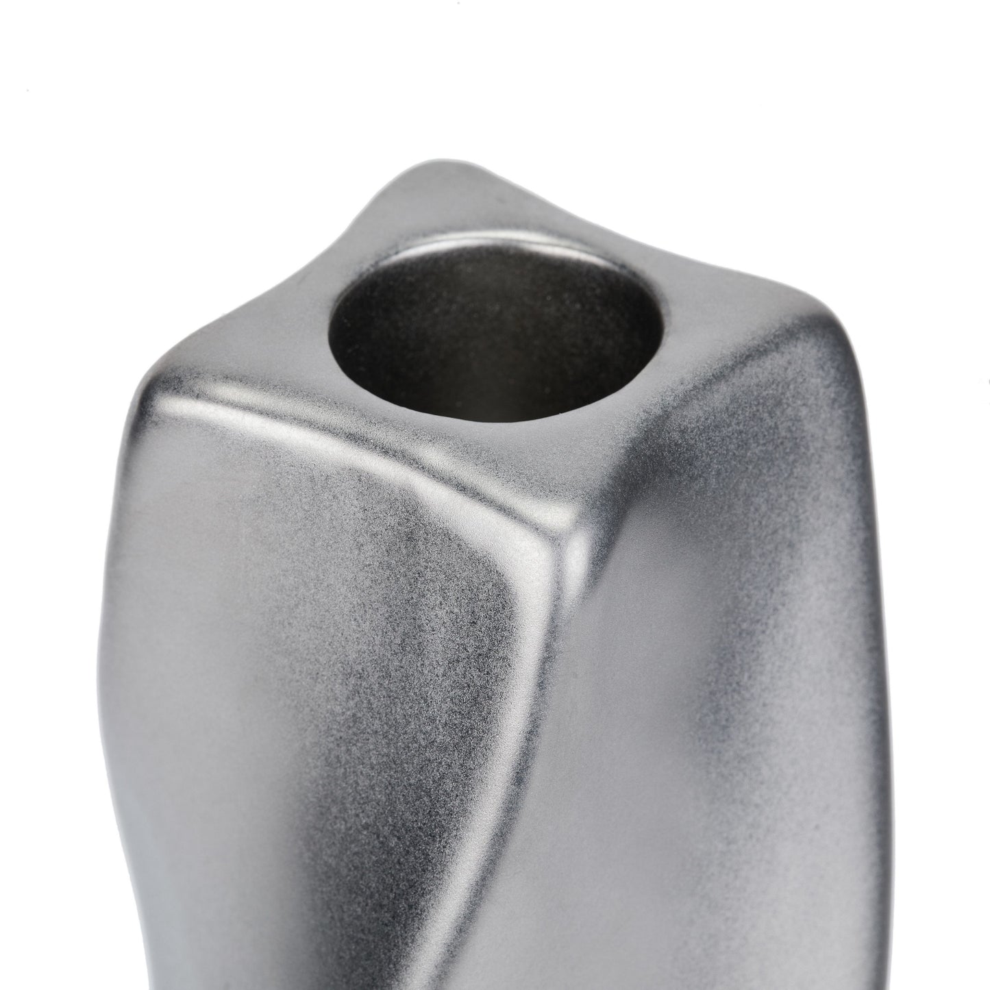 CECA371 TITANIUM SILVER CANDLE HOLDERS