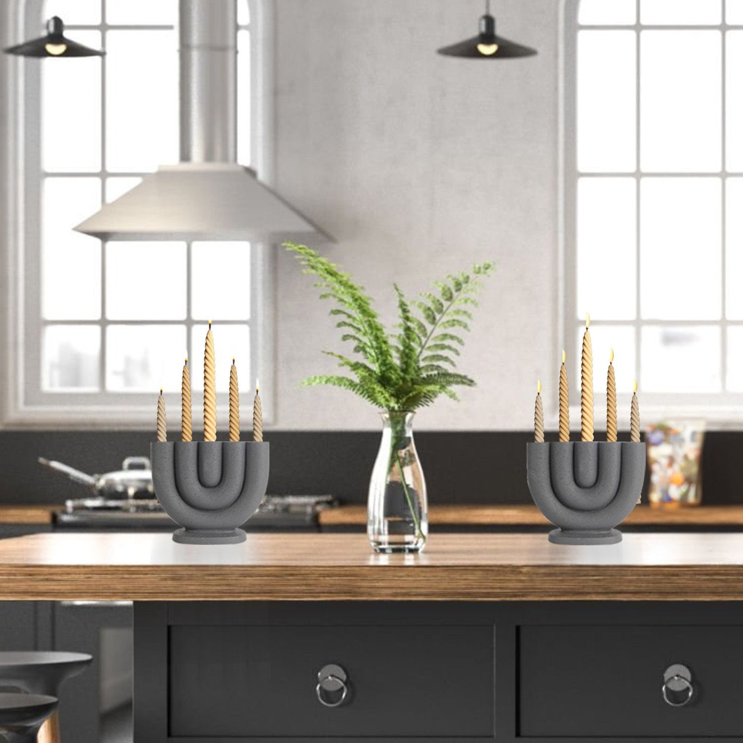 CECA379 BLACK CANDLE HOLDERS HOME DECOR DEALS