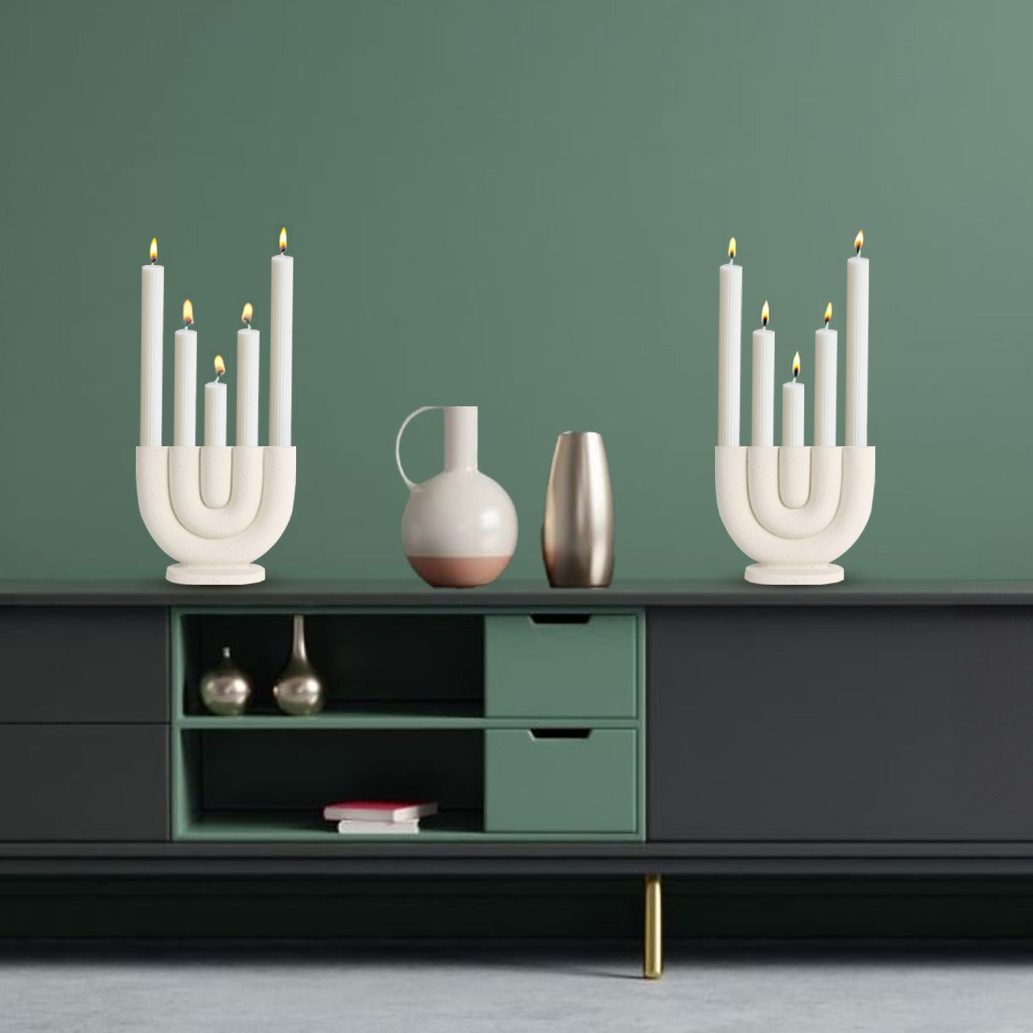 CECA379 WHITE CANDLE HOLDERS CERAMIC HOME DECOR DEALS