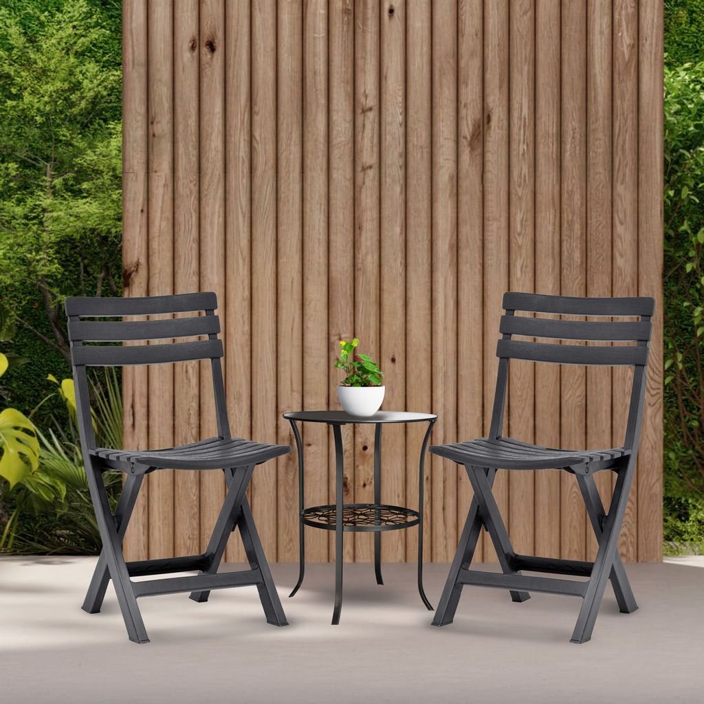 CH423-2 BLACK FOLDING CHAIRS PATIO