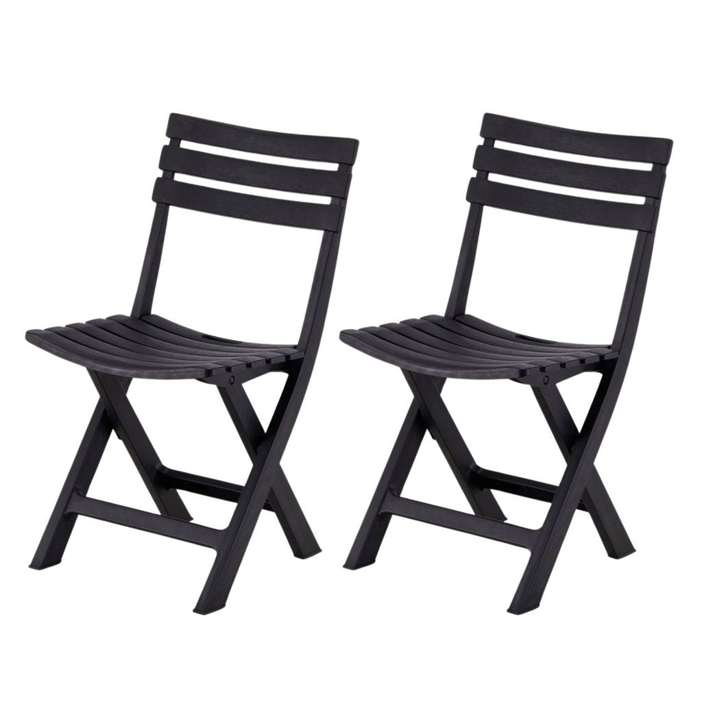 CH423-2 BLACK FOLDING CHAIRS PATIO