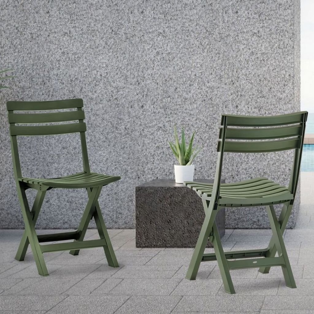 CH423-2 AVOCADO GREEN FOLDING CHAIRS PATIO