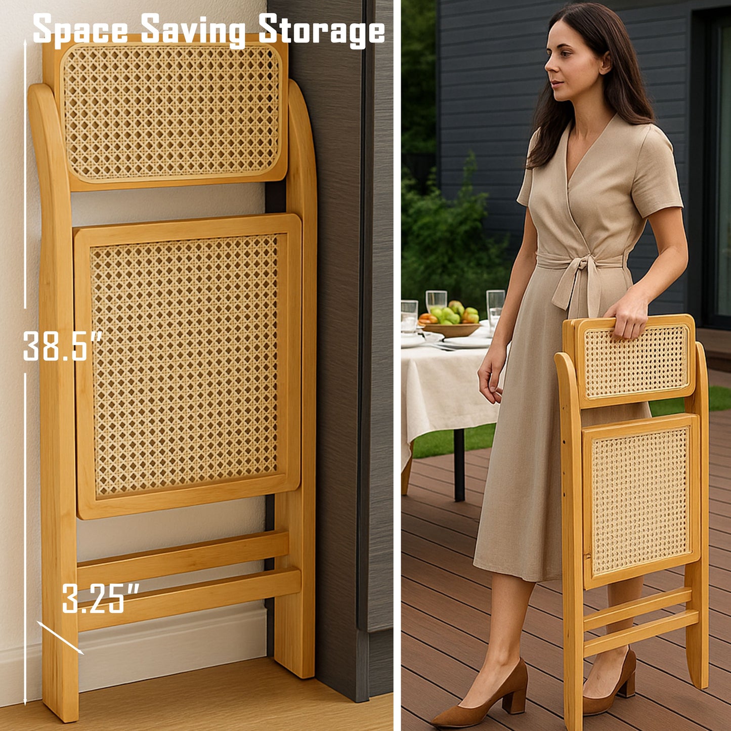 CH470 NATURAL FOLDING CHAIR