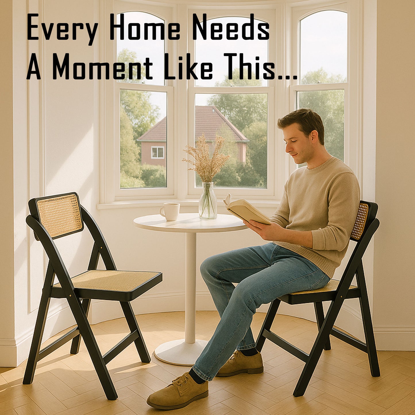 CH470 BLACK FOLDING CHAIR PATIO