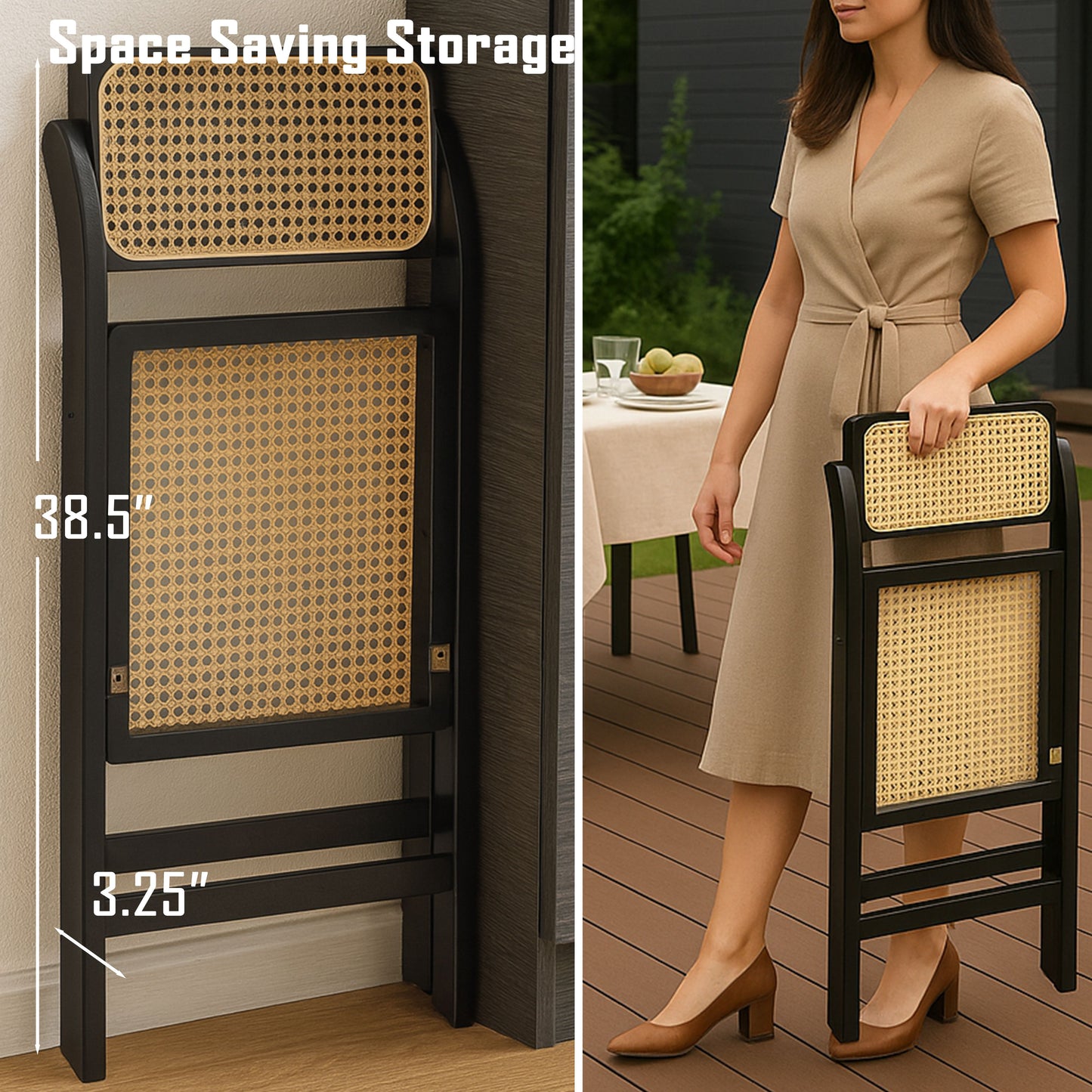 CH470 BLACK FOLDING CHAIR PATIO