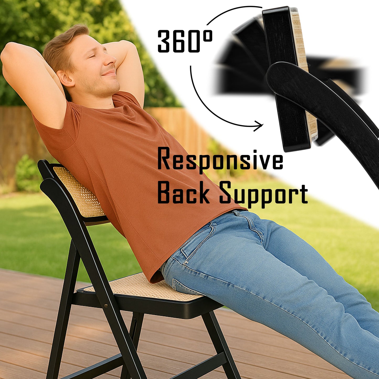 CH470 BLACK FOLDING CHAIR PATIO