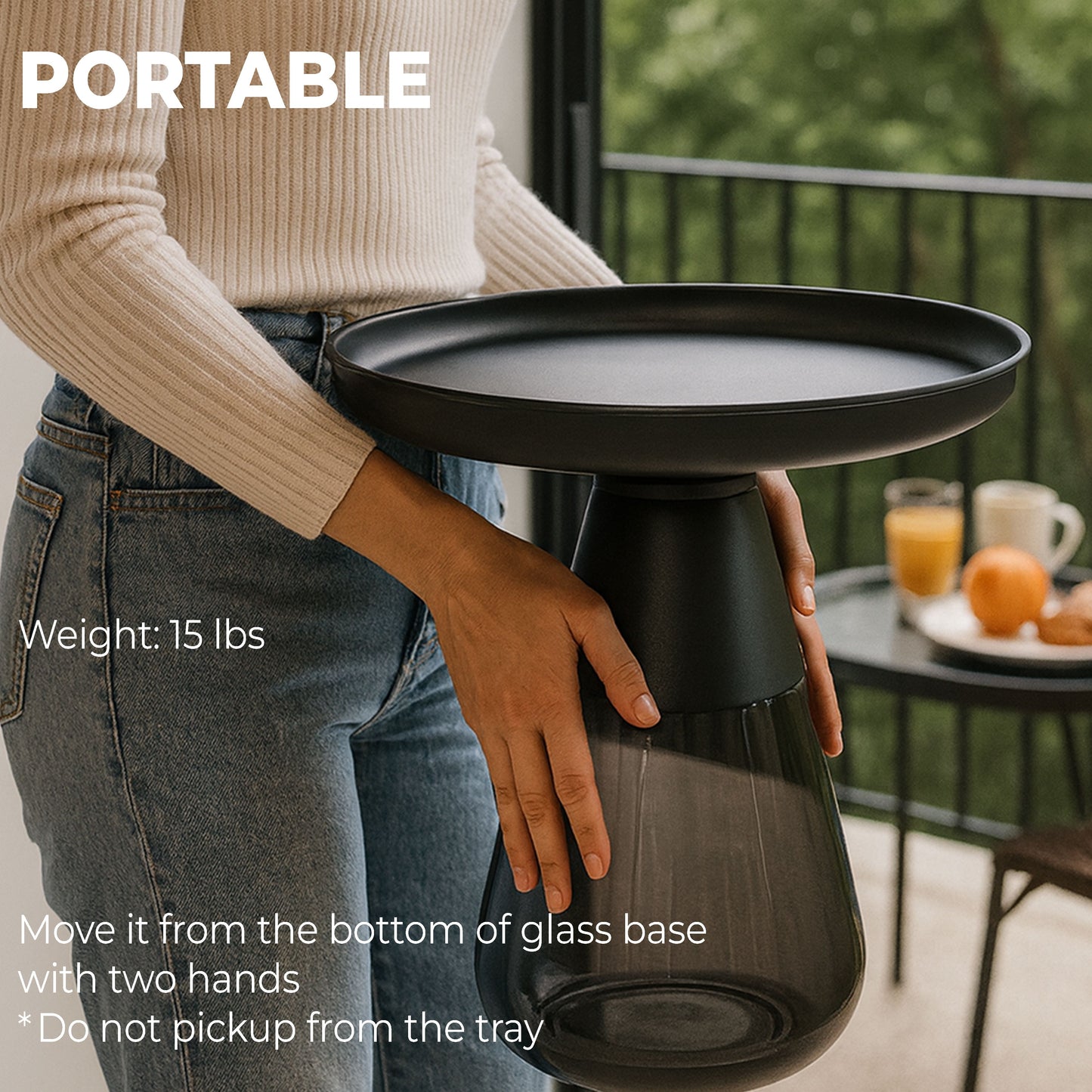 TB471 MAT BLK-GRY BAS NESTING TABLE