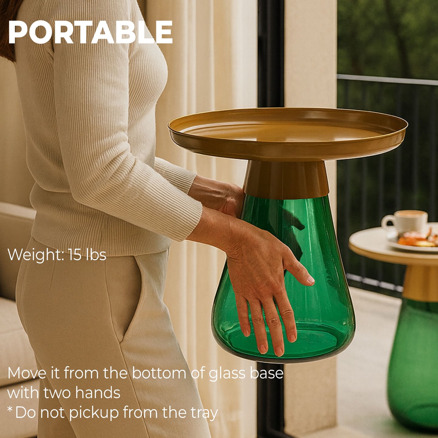 TB471 MAT GLD/GRN BAS NESTING TABLE