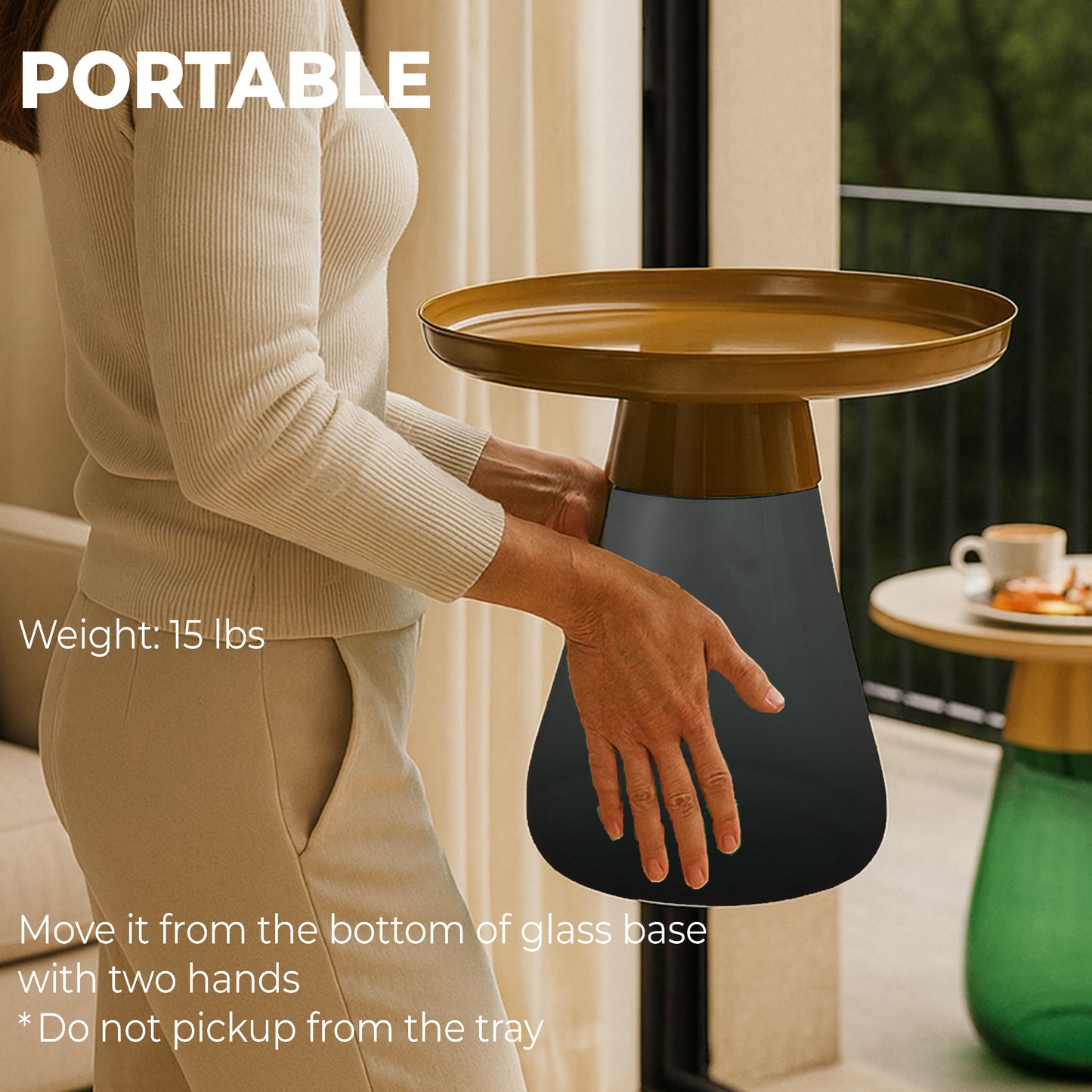TB471 MATGLDGRY BASE NESTING TABLE