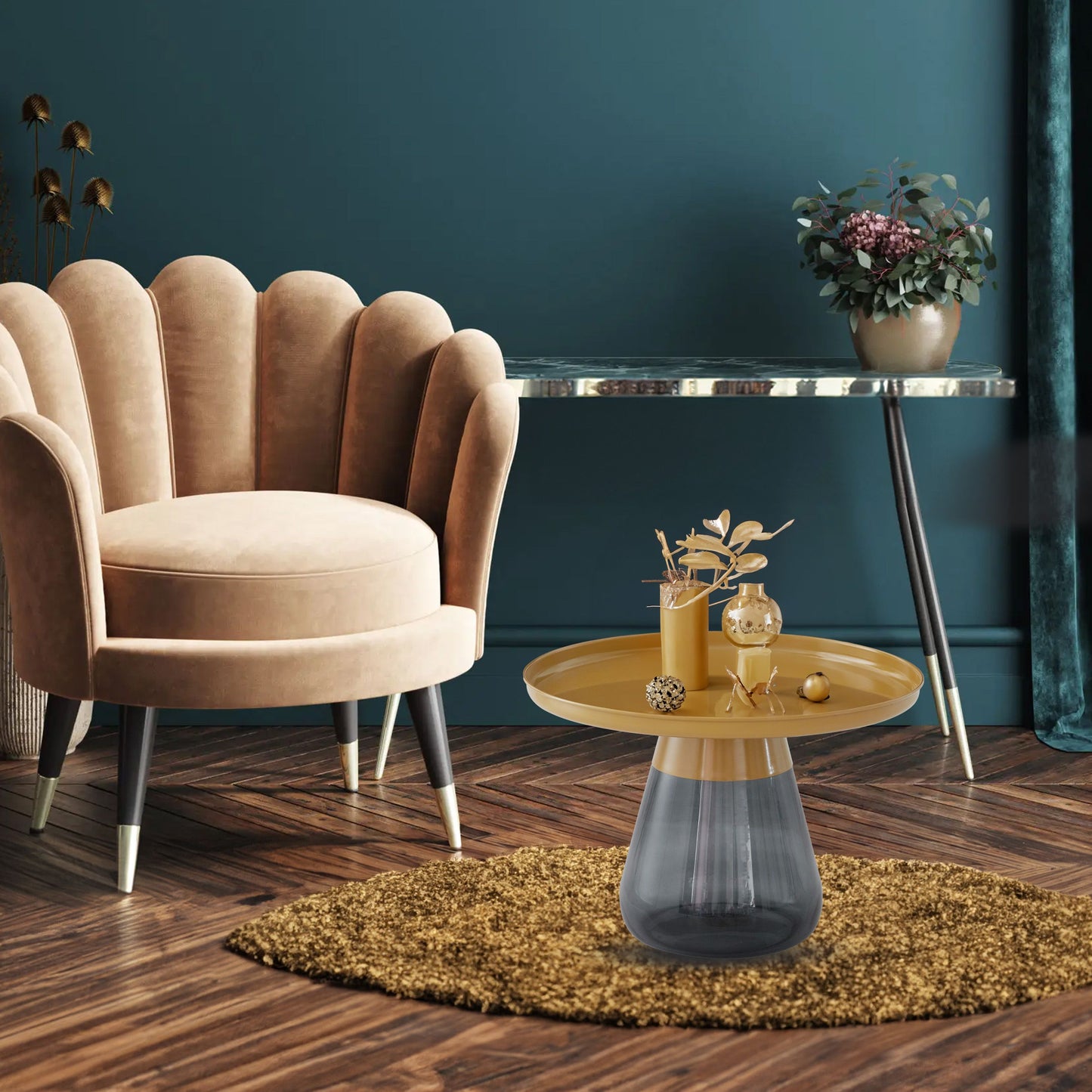TB472 MAT GLD/GRY BAS NESTING TABLE