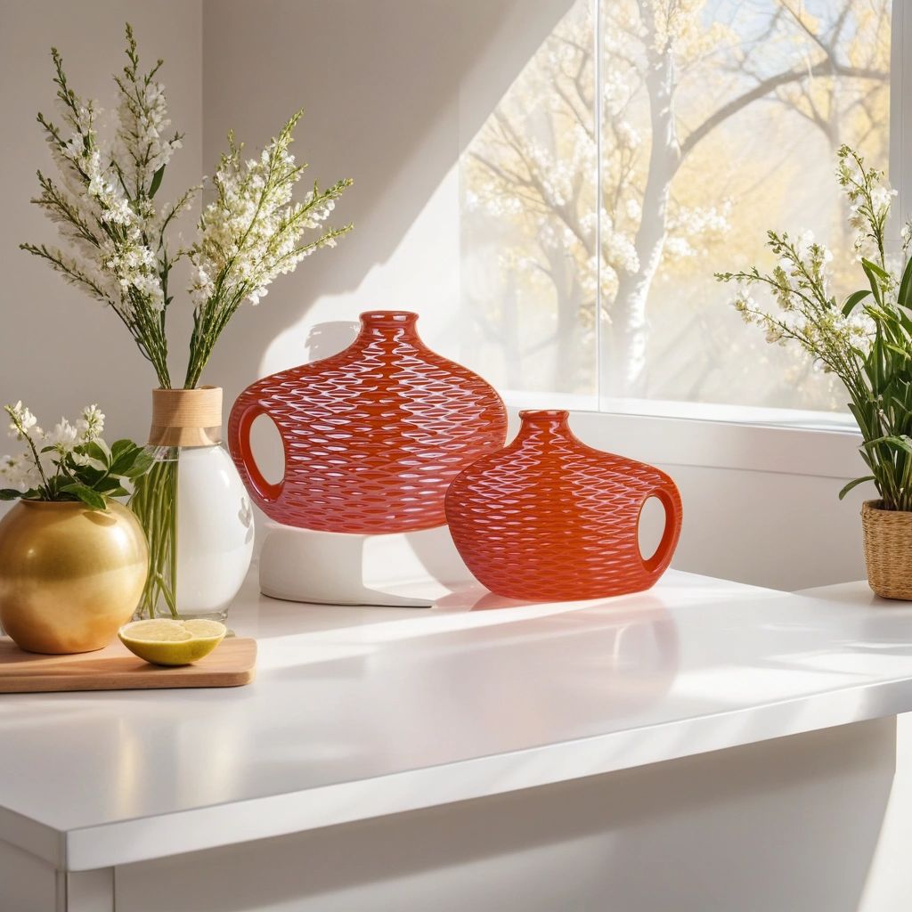 CEDC330 ORANGE CERAMIC VASES HOME DECOR DEALS