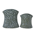 Contemporary Black and Gray Textured Vase Pair