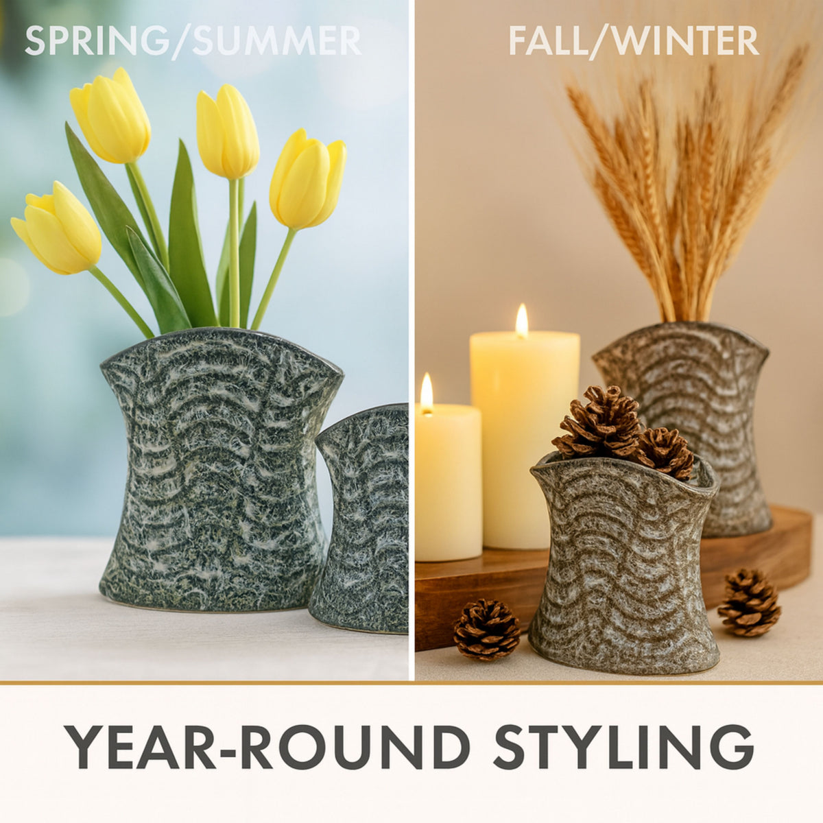 CEVA337 GRAY CERAMIC VASES HOME DECOR DEALS