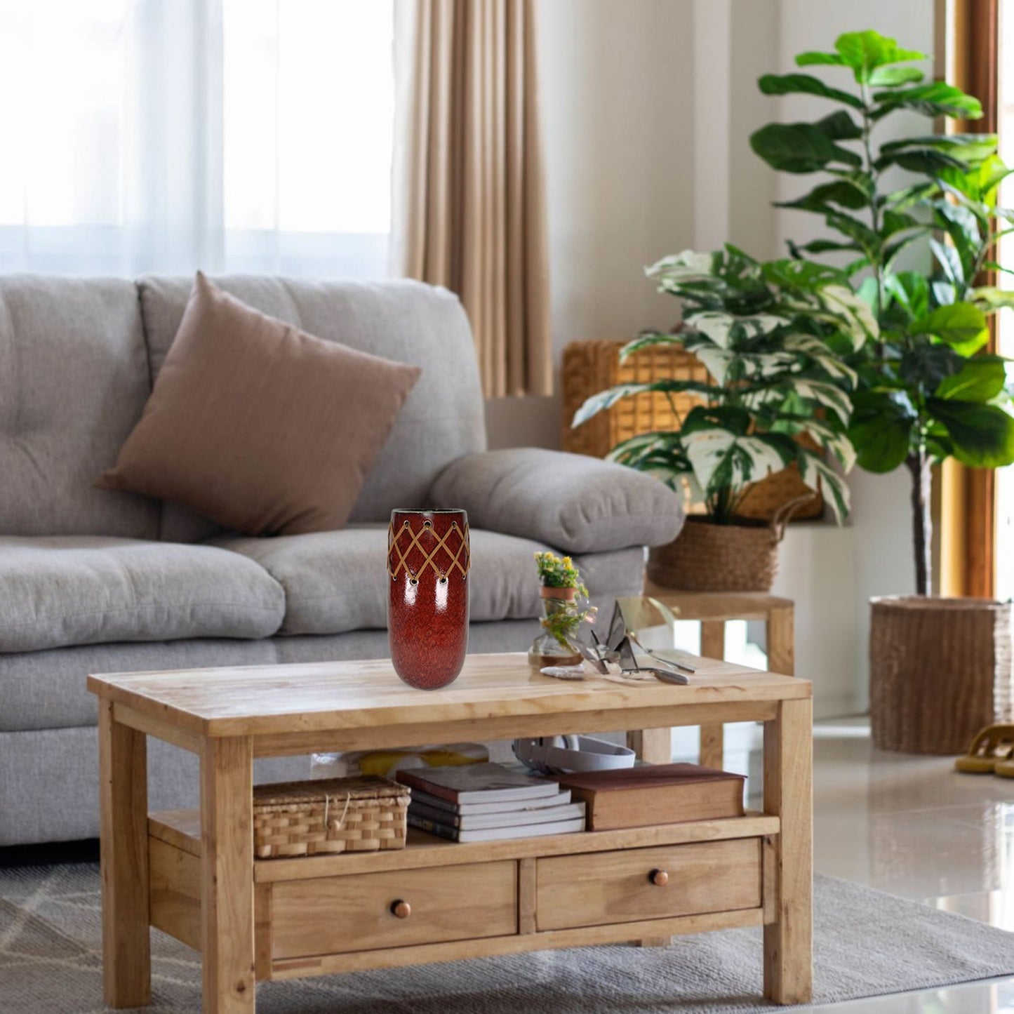 CAVA294 RED CERAMIC HOME DECOR DEALS