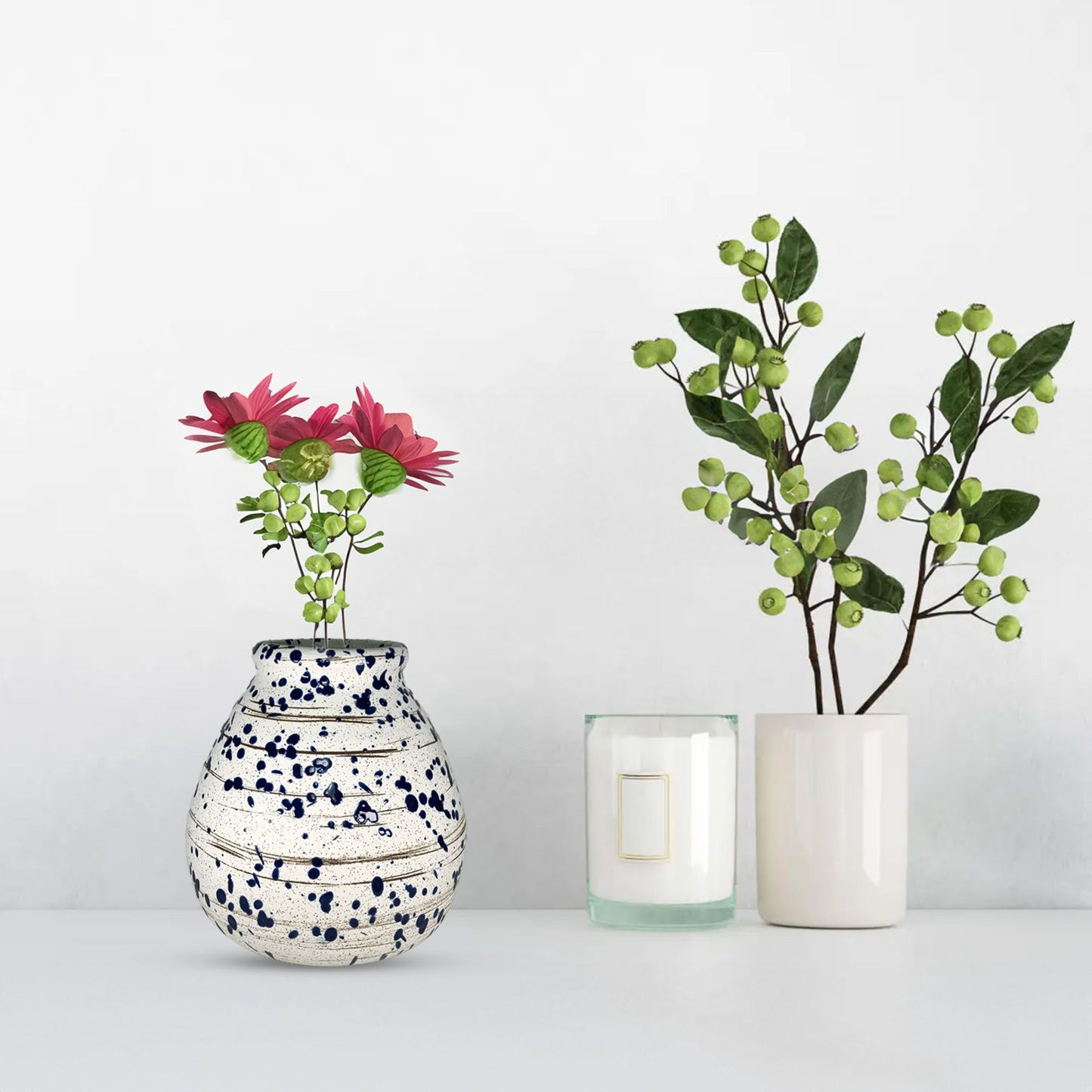 CAVA295 WHITE BLUESPOT CERAMIC