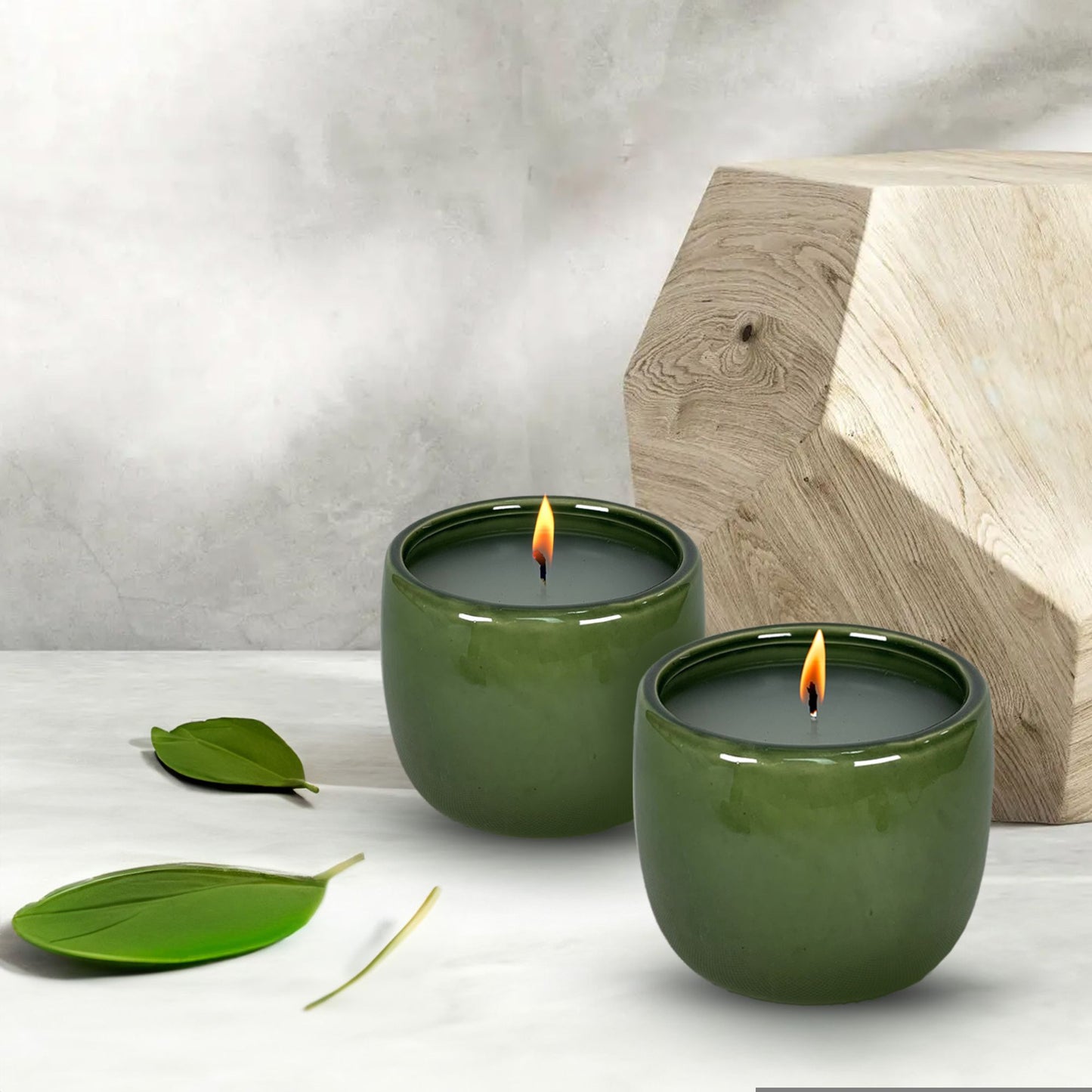 CECA299 GREEN CANDLES UNSCENTED