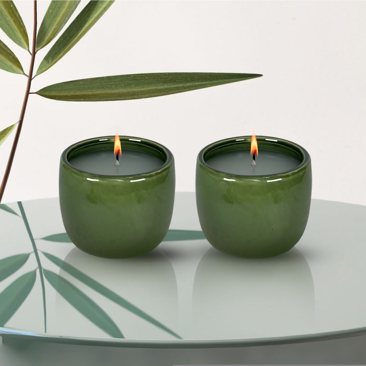 CECA299 GREEN CANDLES UNSCENTED