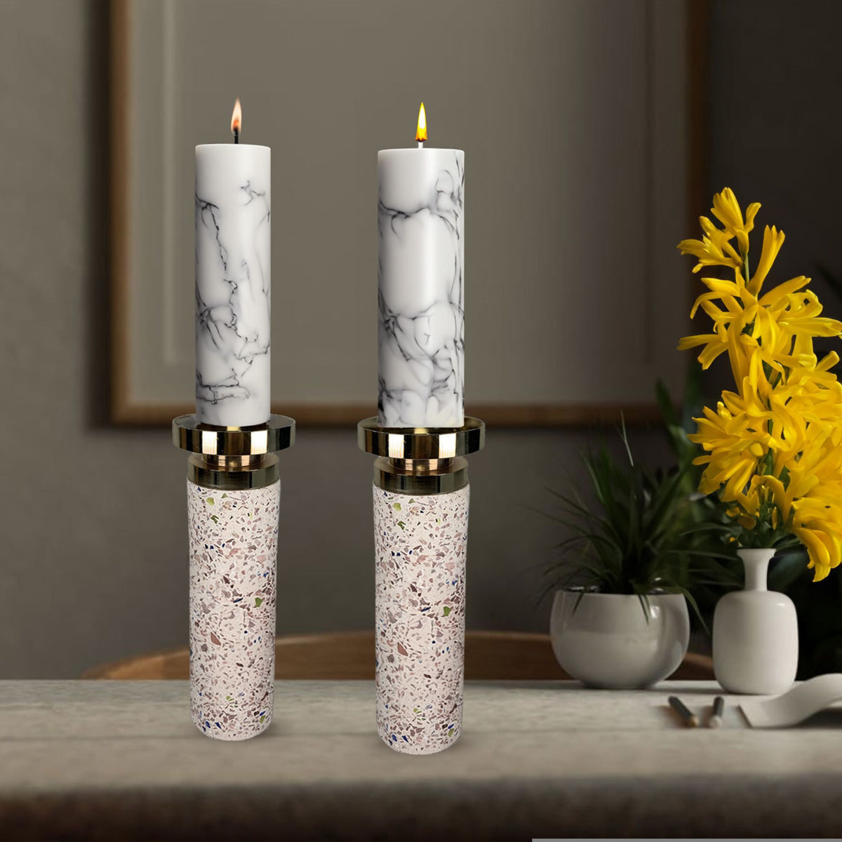 CECA304 PINK GOLD CANDLE HOLDERS HOME DECOR DEALS