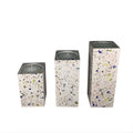 Set of 3 Splattered Block Cement Tealight Candle Holders