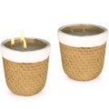 Set of Two 16 Oz Basket Ceramic Candles