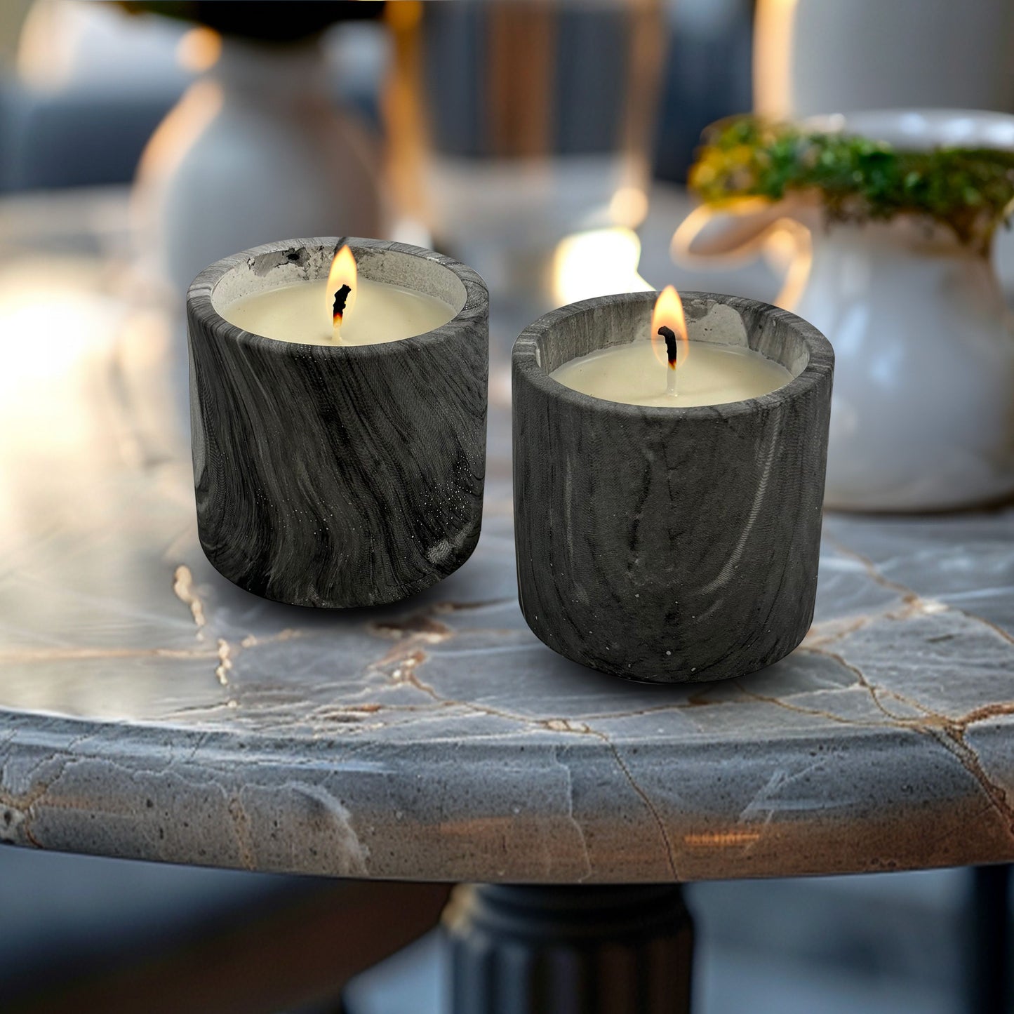 CH23-2713G GREY CANDLES UNSCENTED
